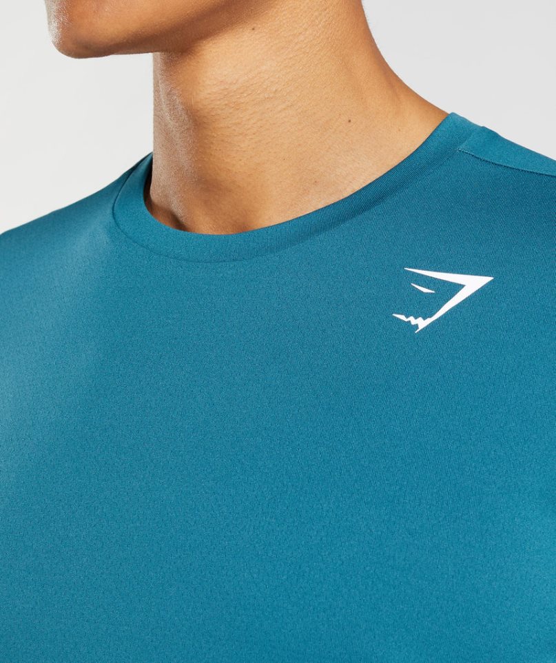 Men's Gymshark Arrival T-Shirts Blue | NZ 4YCKHJ